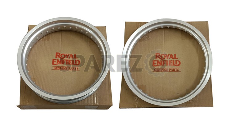 Royal Enfield GT and Interceptor 650 Front and Rear Wheel Rim Assembly Silver - SPAREZO